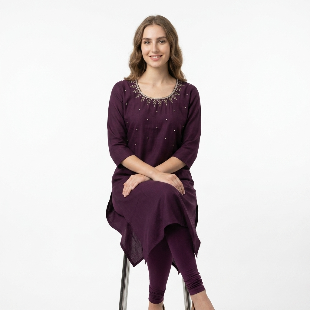 HAND WORK LONG KURTI (L)